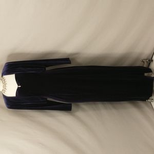 Purple Velvet Maxi Dress w Crop Jacket Vintage made USA Elegant & Fun w/ Stretch